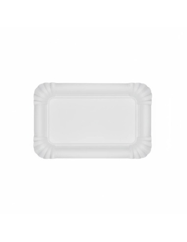 ?️Bandeja de Cartón Blanca 12×19 cm| Bandejas desechables