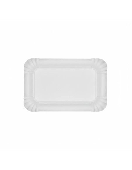 ?️Bandeja de Cartón Blanca 12×19 cm| Bandejas desechables