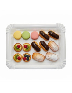 ?️ Bandeja de Cartão Branco 18x24 cm | Bandejas descartáveis 2