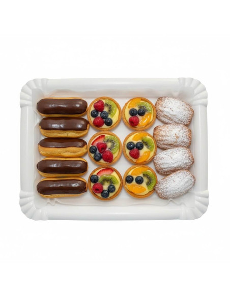 ?️Bandeja de Cartón Blanca 22x28 cm | Bandejas desechables