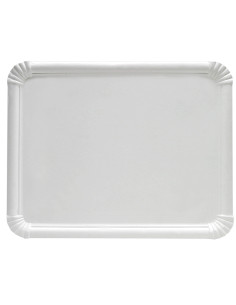 ?️Bandeja de Cartón Blanca 25x34 cm| Bandejas desechables