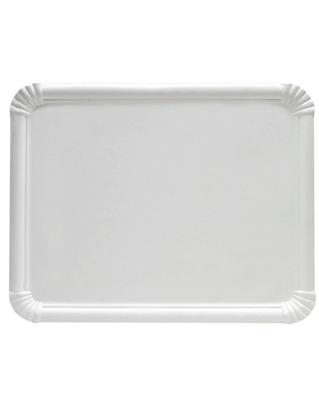 ?️Bandeja de Cartón Blanca 25x34 cm| Bandejas desechables