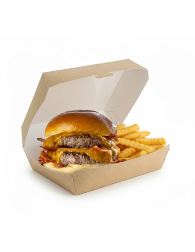 ? Caixa para Hambúrguer em Cartão 12x12x8,5 cm | Embalagens para Burgers