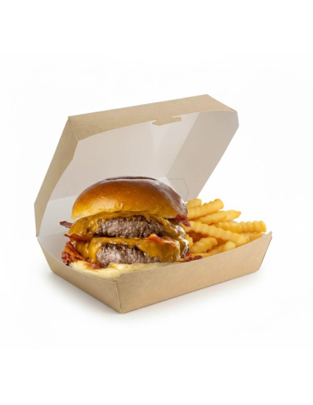 ? Caja Hamburguesa Cartón 12x12x8,5 cm | Envases para Burgers