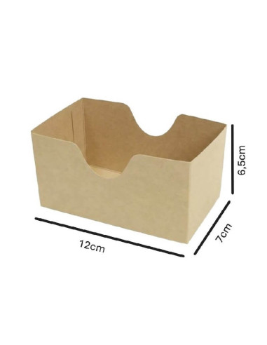 ? Caja para Sándwich Abierta 120x70x65 mm | Cartón Kraft |