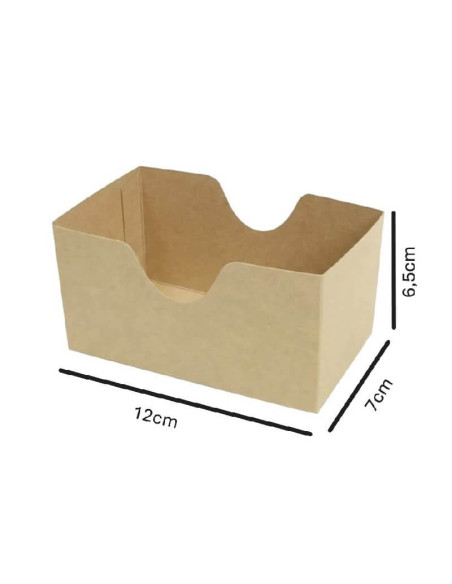 ? Caja para Sándwich Abierta 120x70x65 mm | Cartón Kraft |