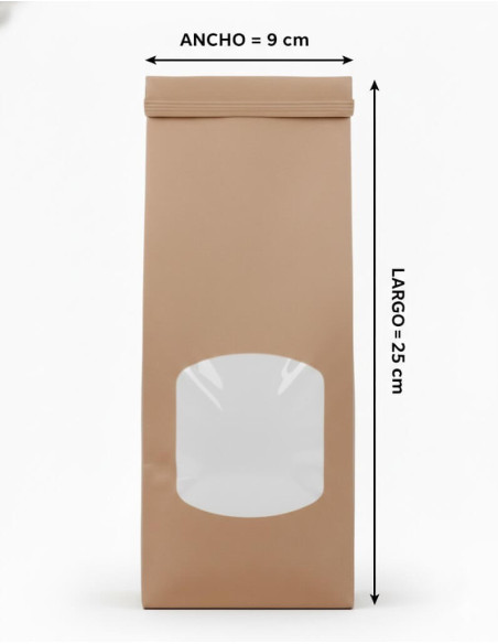SACO SOS COM JANELA E FECHO 9x6x25 cm (100 Uds.)