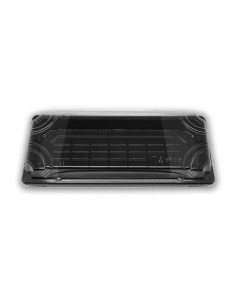 ? Bandeja Sushi Negra con tapa 220X90X20 mm. Envío 24h | ?