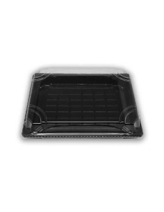 ? Bandeja Sushi Negra con tapa 185X130X30 mm. Envío 24h | ?