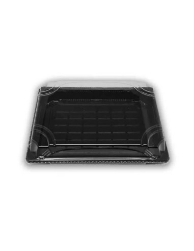 ? Bandeja Sushi Negra con tapa 185X130X30 mm. Envío 24h | ?