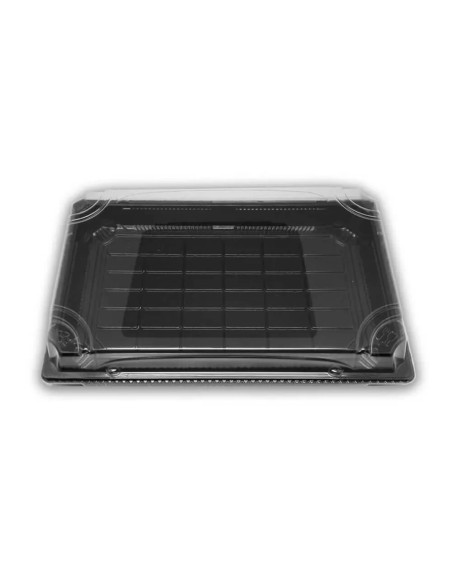? Bandeja Sushi Negra con tapa 240X150X20 mm. Envío 24h | ?
