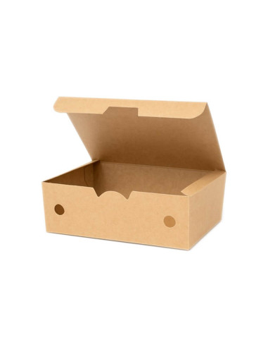 ▶️Caixa para fritos pequena Kraft 375 cc 114x73x45 mm (500 Uds.)