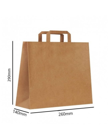 ▷ Bolsa de Papel Con Asas Kraft 26X14X32 cm - Envío 24h.