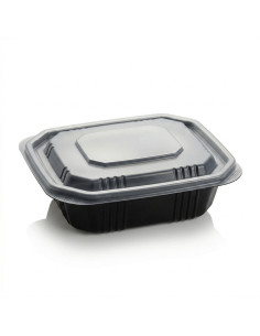 ▷ Envase Plástico para Microondas Negro 1.000 cc - Envío 24h.
