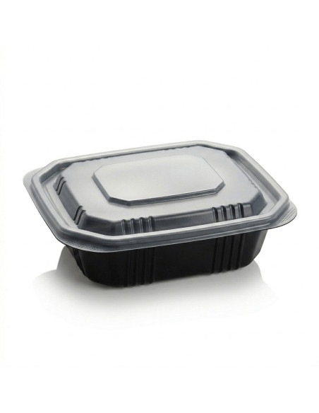 ▷ Envase Plástico para Microondas Negro 1.000 cc - Envío 24h.