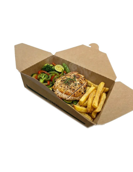 ▷ Caja de Papel para Comida 1.400 cc - Envases del Mediterráneo.