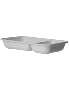 ▷ Bandeja de Cana-de-Açúcar Dois Compartimentos - Envio 24h.