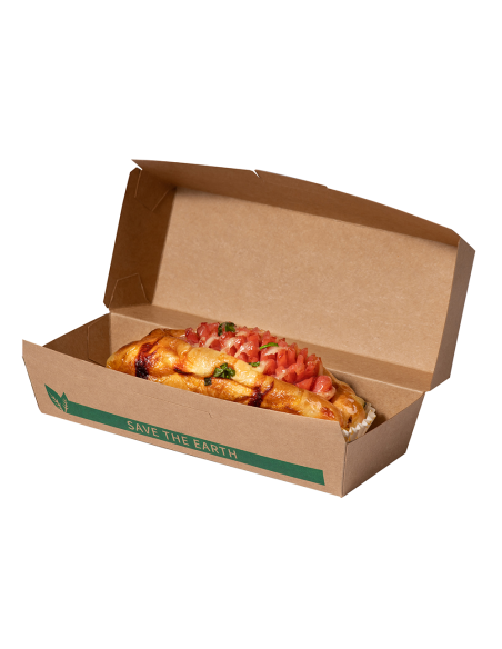 ▷ Caja para Hot Dog y Bocadillos de Papel - Envases del Mediterráneo.