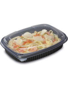 ▷ Envase de Plástico Negro 600 cc mas Tapa - Envío 24h.