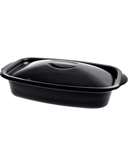 ▷ Bandeja Desechable Negra 500 cc mas Tapa Transparente - Envío 24 h.