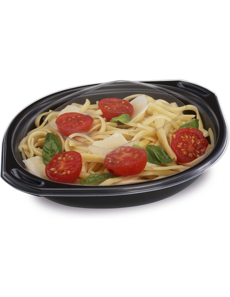 Embalagem para Comida de Plástico Redonda Preta 500 cc - Envio em 24h.