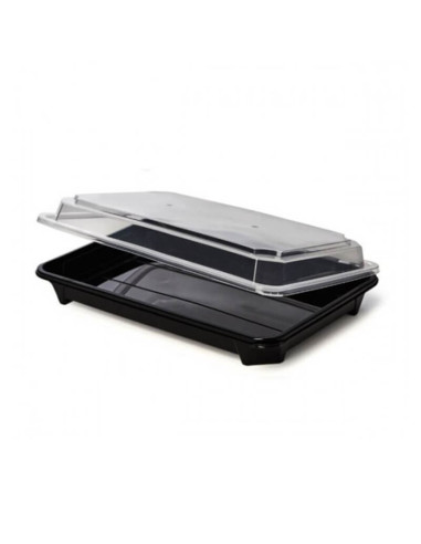 ▷ Bandeja para Sushi Negra mas Tapa 230X155X47 mm - Envío Gratuito.