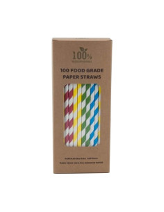 ▷ Pajitas de Papel Biodegradable de Colores - Envío Gratuito 24h.