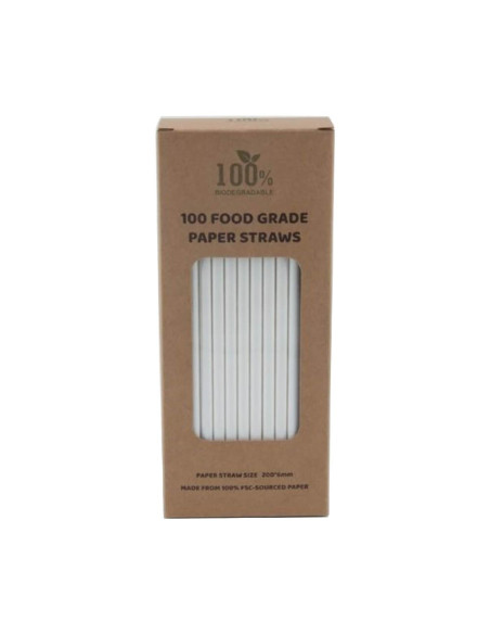 ▷ Palhinha de Papel Branca Biodegradável - Envio Gratuito 24h.