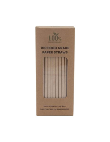 ▷ Pajita de Papel Kraft Biodegradable - Envío Gratuito 24h.