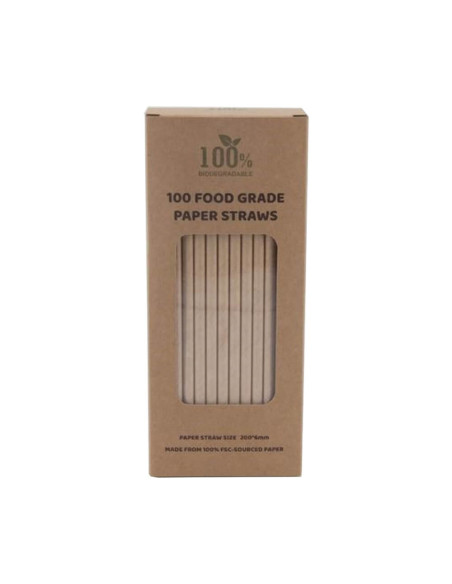 ▷ Pajita de Papel Kraft Biodegradable - Envío Gratuito 24h.