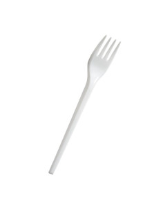 ▷ Tenedor Biodegradable Blanco CPLA - Envío 24h.