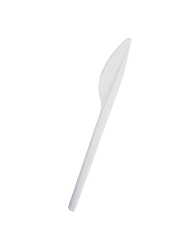 ▷ Cuchillo Biodegradable Blanco CPLA - Envío 24h.
