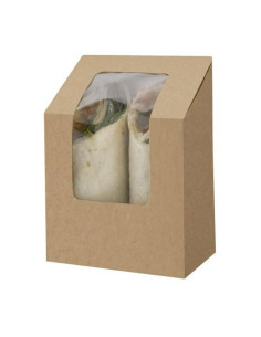 ▷ Caja de Papel Kraft con Ventana - Envío 24h.