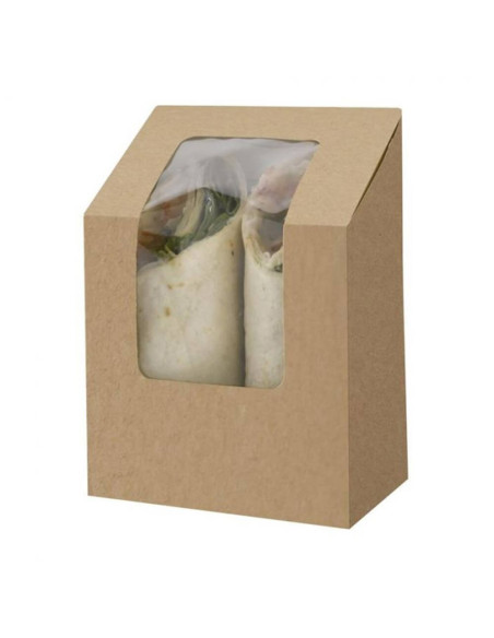 ▷ Caja de Papel Kraft con Ventana - Envío 24h.