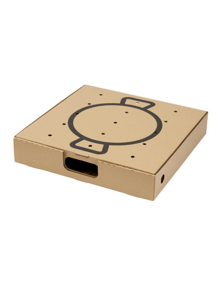 ✅ Caja Marrón para Transportar Paellas 60x60 cm - Envío Gratuito 24h.